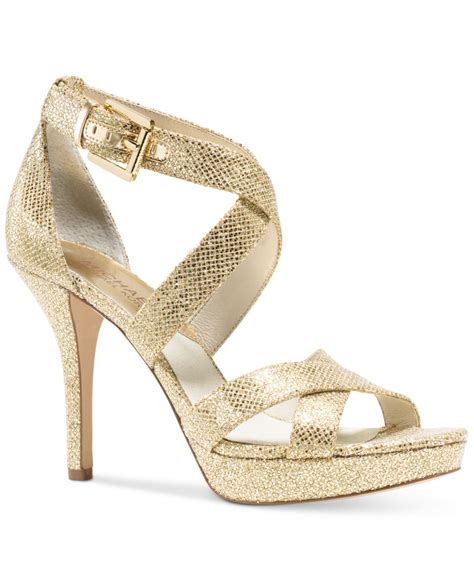 michael kors glitter platform sandals